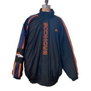 Vintage NFL Denver Broncos Pro Line Starter Puffer Adult Jacket Parka size XXL